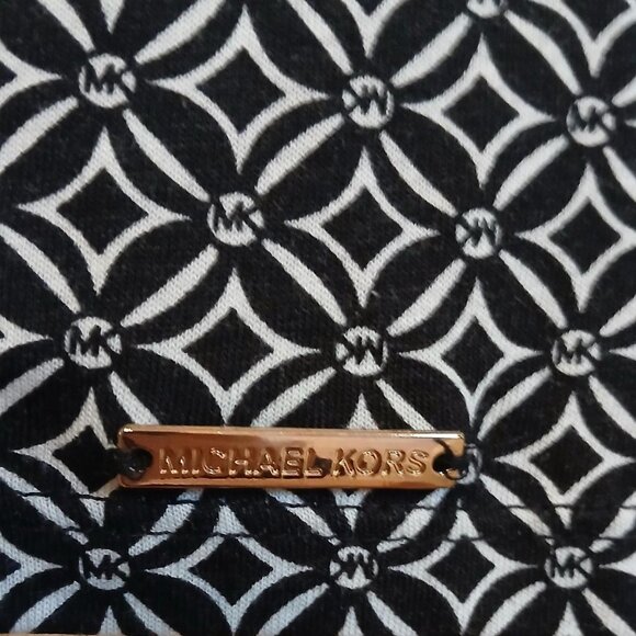 MICHAEL Michael Kors 3/4 bell sleeve geometric scoop neck blouse Sz L - Picture 3 of 5